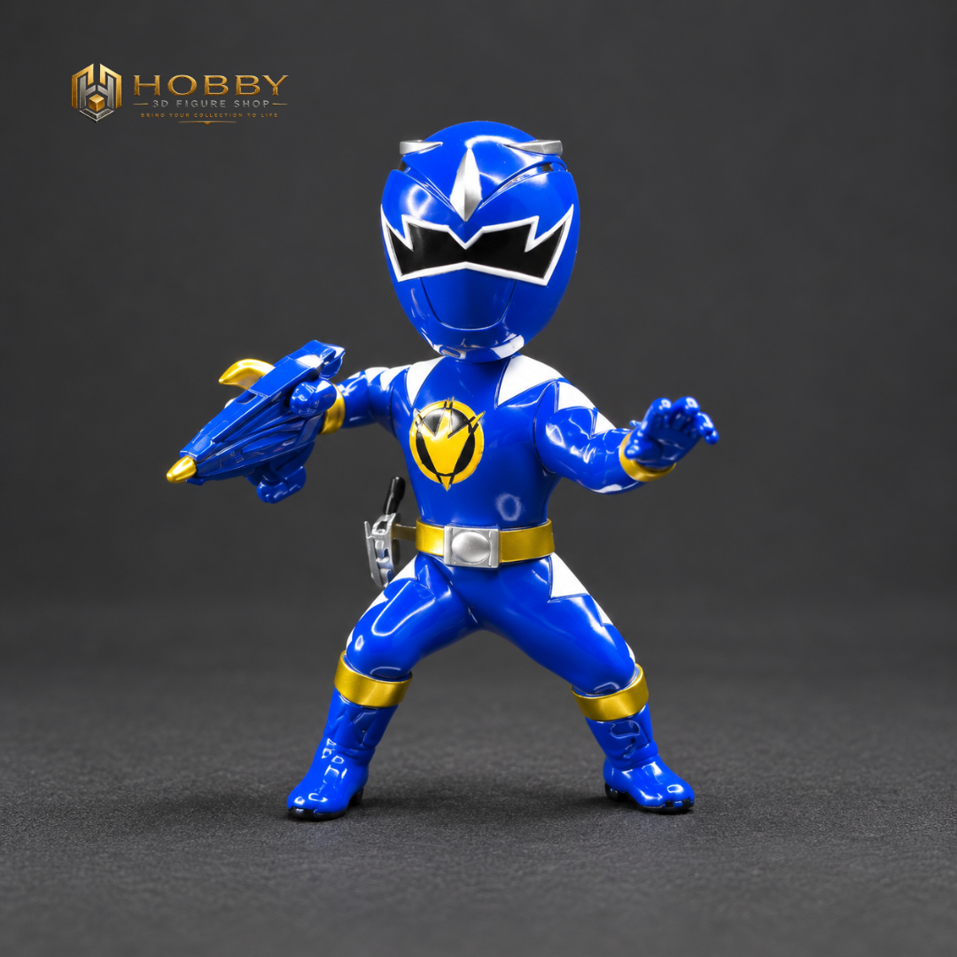 Chibi Dino Thunder Ranger Set of 5 Figures | 8cm Collectable Dino Thunder Ranger Set from Power Rangers | Gift for Collectors