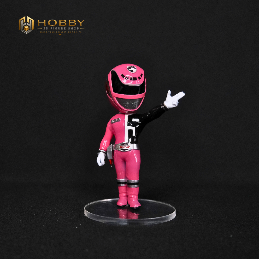 Chibi S.P.D. Emergency Full Team Set of 6 Figures | 8cm Collectable S.P.D. Ranger Set from Power Rangers | Gift for Collectors