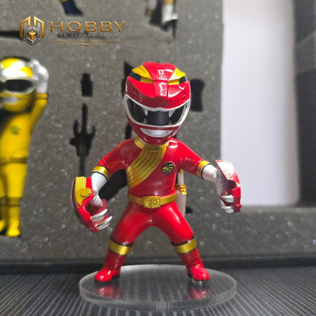 Chibi Wild Force Ranger Set of 5 Figures | 8cm Collectable Wild Force Ranger Set from Power Rangers | Gift for Collectors