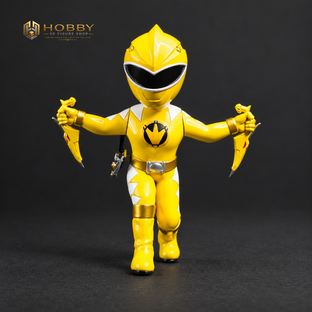 Chibi Dino Thunder Ranger Set of 5 Figures | 8cm Collectable Dino Thunder Ranger Set from Power Rangers | Gift for Collectors
