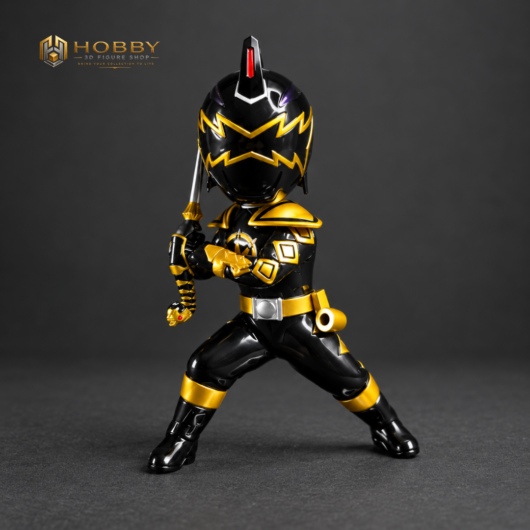 Chibi Dino Thunder Ranger Set of 5 Figures | 8cm Collectable Dino Thunder Ranger Set from Power Rangers | Gift for Collectors