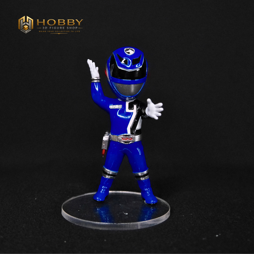 Chibi S.P.D. Emergency Full Team Set of 6 Figures | 8cm Collectable S.P.D. Ranger Set from Power Rangers | Gift for Collectors