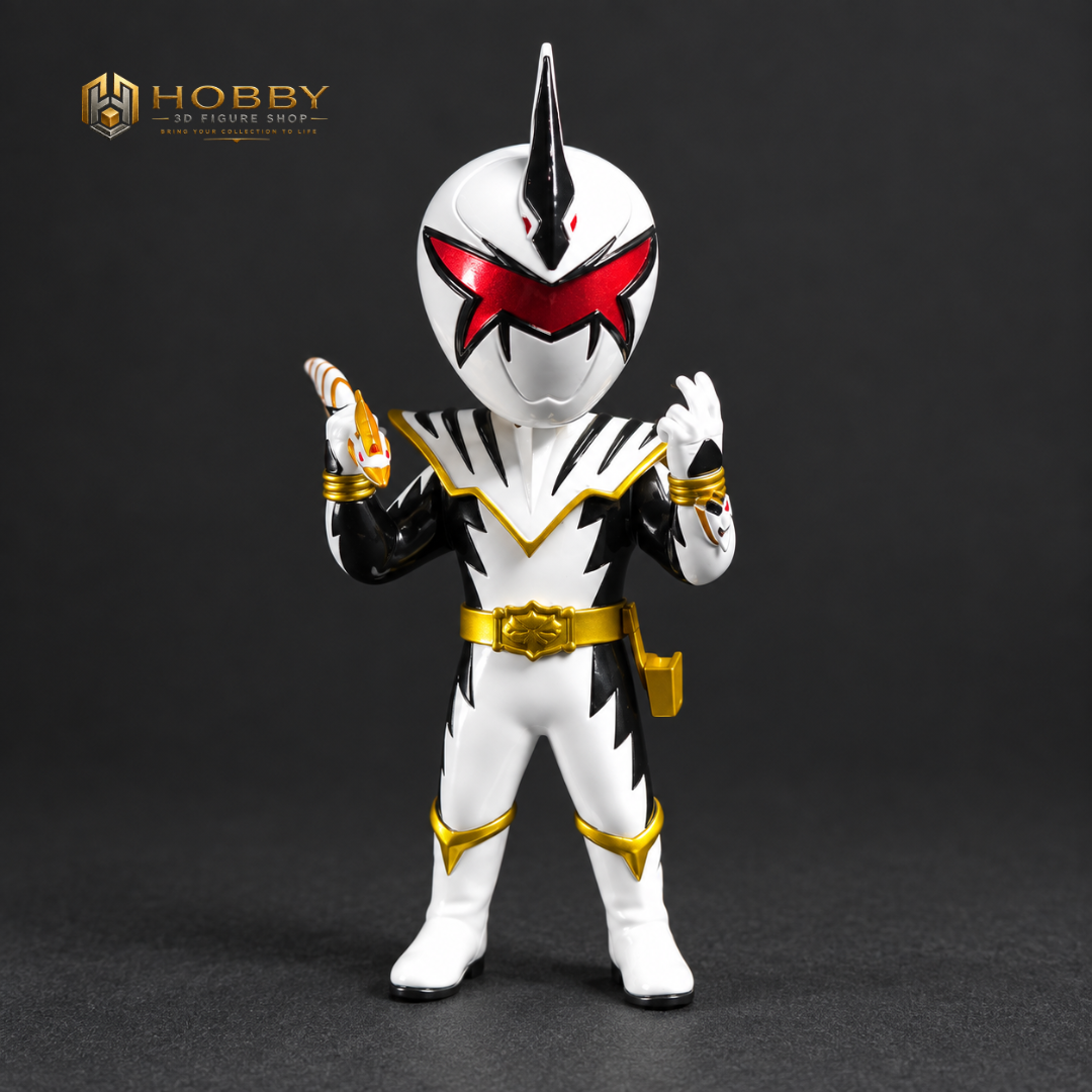 Chibi Dino Thunder Ranger Set of 5 Figures | 8cm Collectable Dino Thunder Ranger Set from Power Rangers | Gift for Collectors