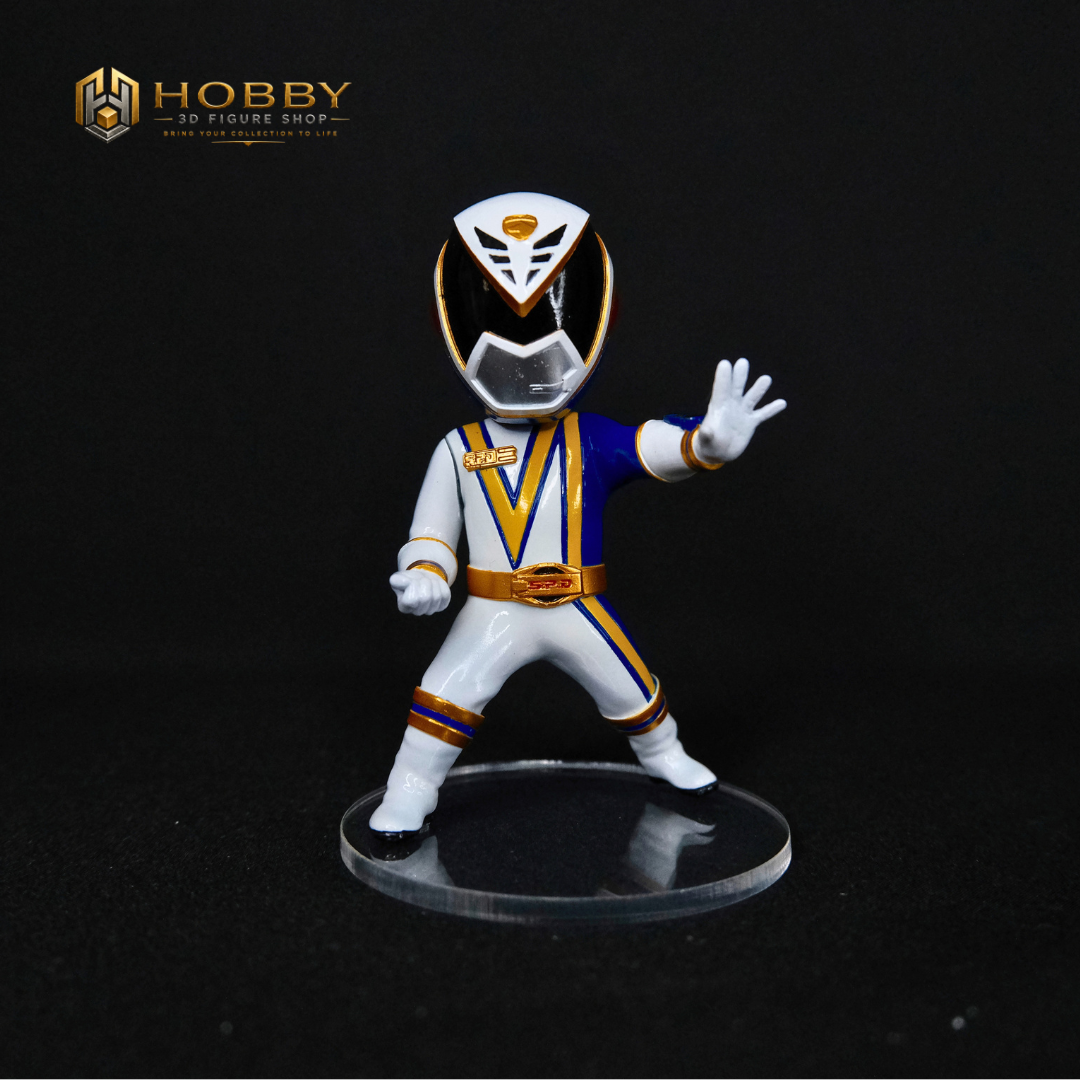 Chibi S.P.D. Emergency Full Team Set of 6 Figures | 8cm Collectable S.P.D. Ranger Set from Power Rangers | Gift for Collectors