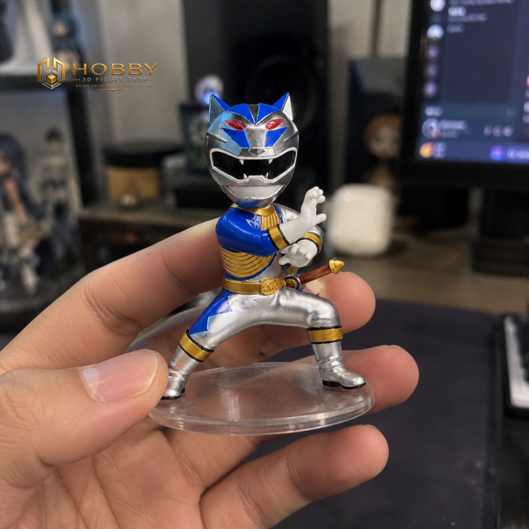 Chibi Wild Force Ranger Set of 6 Figures | 8cm Collectable Wild Force Ranger Set from Power Rangers | Gift for Collectors