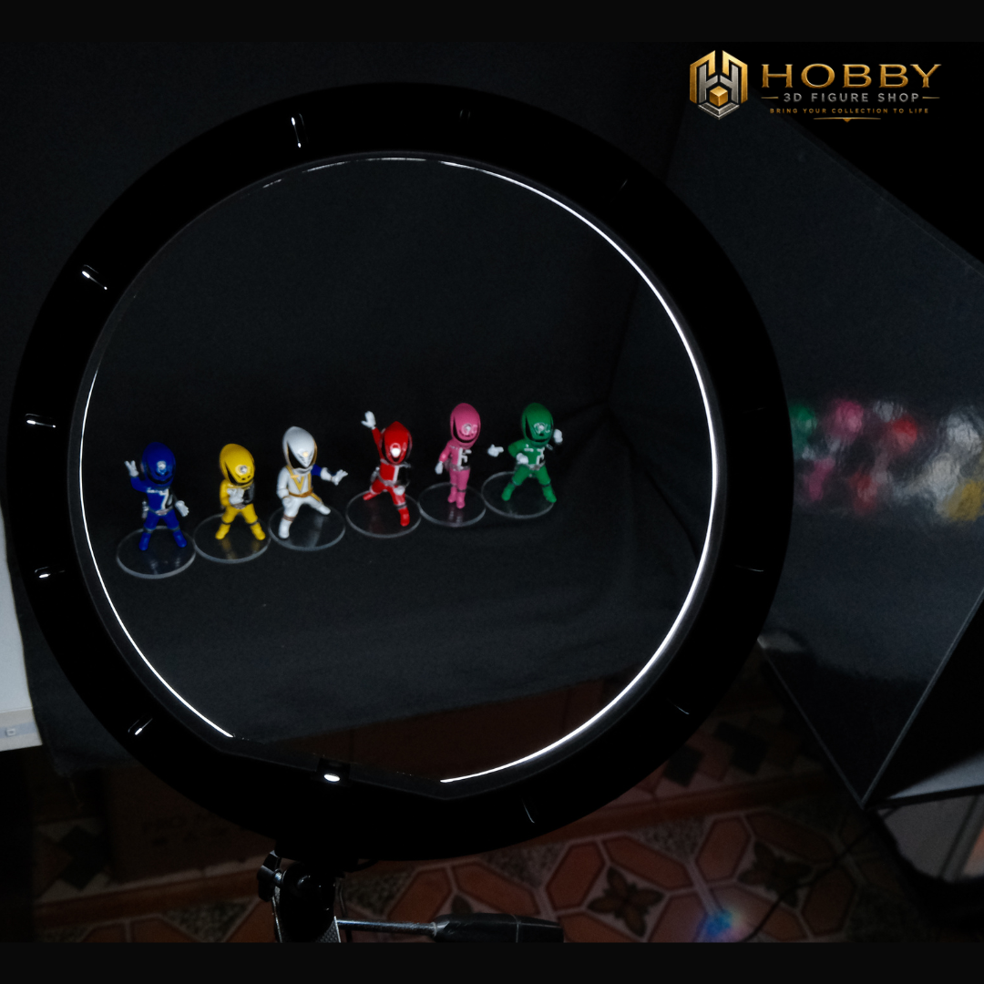 Chibi S.P.D. Emergency Full Team Set of 6 Figures | 8cm Collectable S.P.D. Ranger Set from Power Rangers | Gift for Collectors