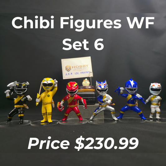 Chibi Wild Force Ranger Set of 6 Figures | 8cm Collectable Wild Force Ranger Set from Power Rangers | Gift for Collectors
