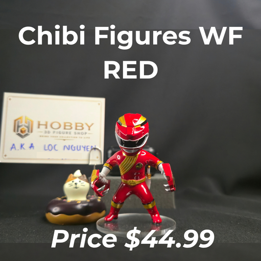 Chibi Wild Force Red Lion Ranger Figure | 8cm Collectable Wild Force Red Ranger from Power Rangers | Gift for Collectors