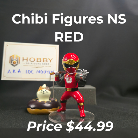 Chibi Ninja Storm Red Wind Ranger Figure | 8cm Collectable Ninja Storm Red Ranger from Power Rangers | Gift for Collectors